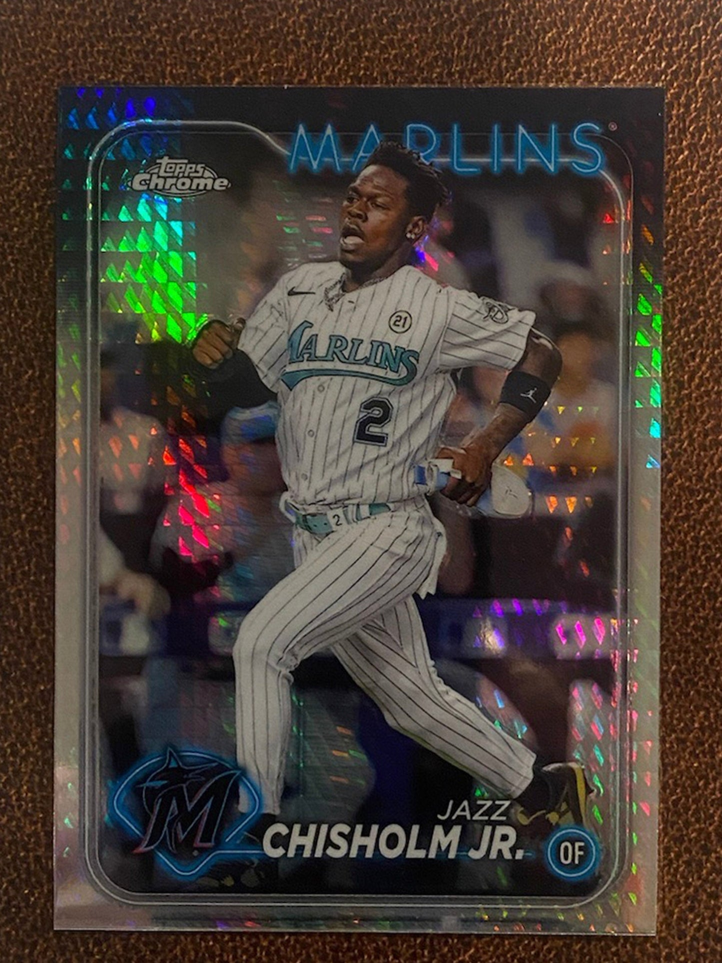 Jazz Chisholm Jr. - 2024 Topps Chrome - Prism Refractor - Marlins