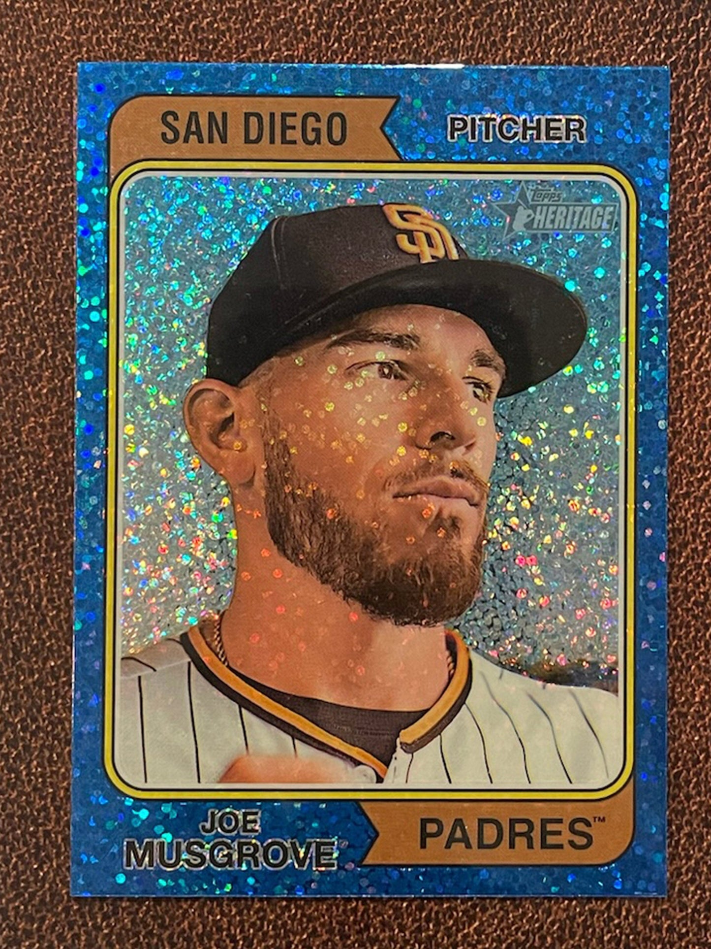 Joe Musgrove - 2023 Topps Heritage - Blue Sparkle Parallel - Padres