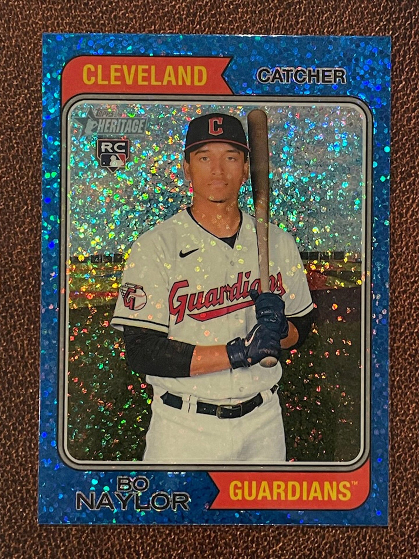 Bo Naylor - 2023 Topps Heritage - Blue Sparkle Parallel - Guardians