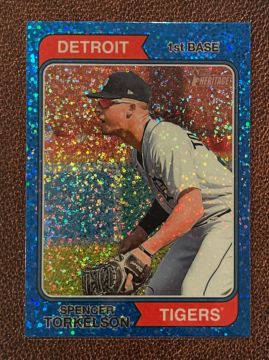 Spencer Torkelson - 2023 Topps Heritage - Blue Sparkle Parallel - Tigers