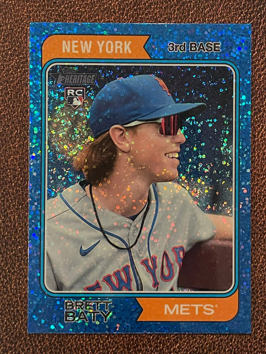 Brett Baty - 2023 Topps Heritage - Blue Sparkle Parallel - Mets