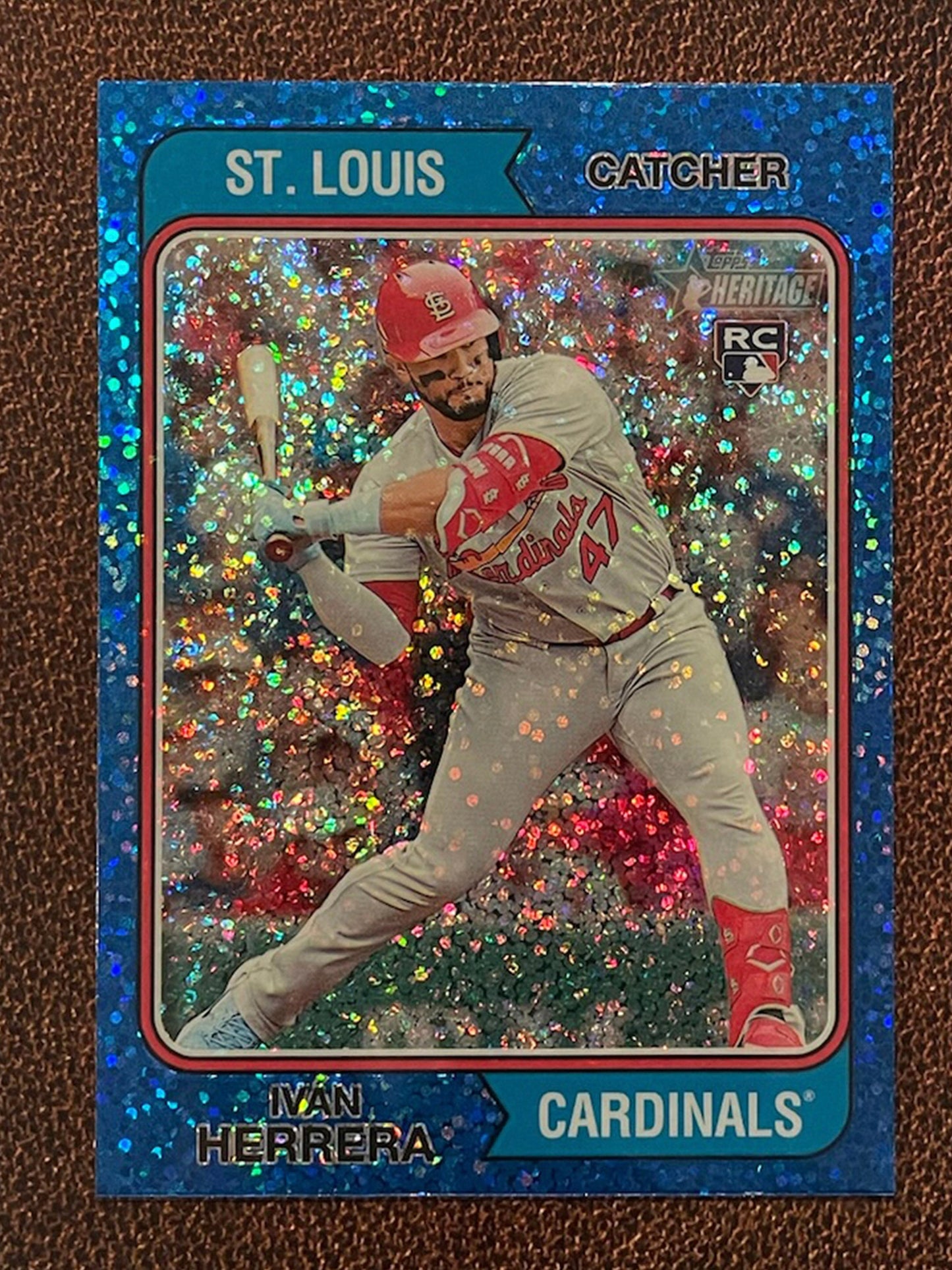 Iván Herrera - 2023 Topps Heritage - Blue Sparkle Parallel - Cardinals