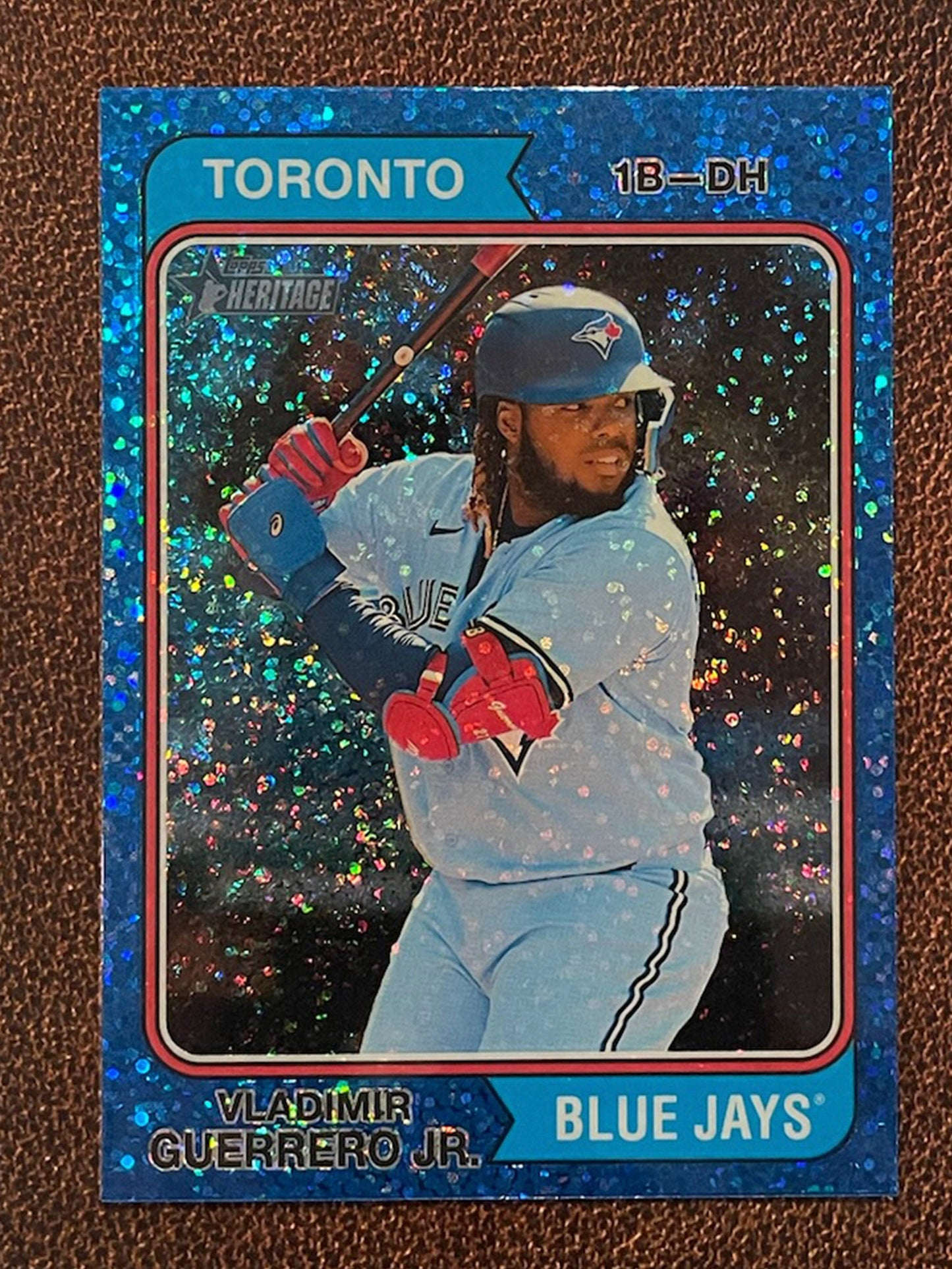 Vladimir Guerrero Jr. - 2023 Topps Heritage - Blue Sparkle Parallel - Blue Jays