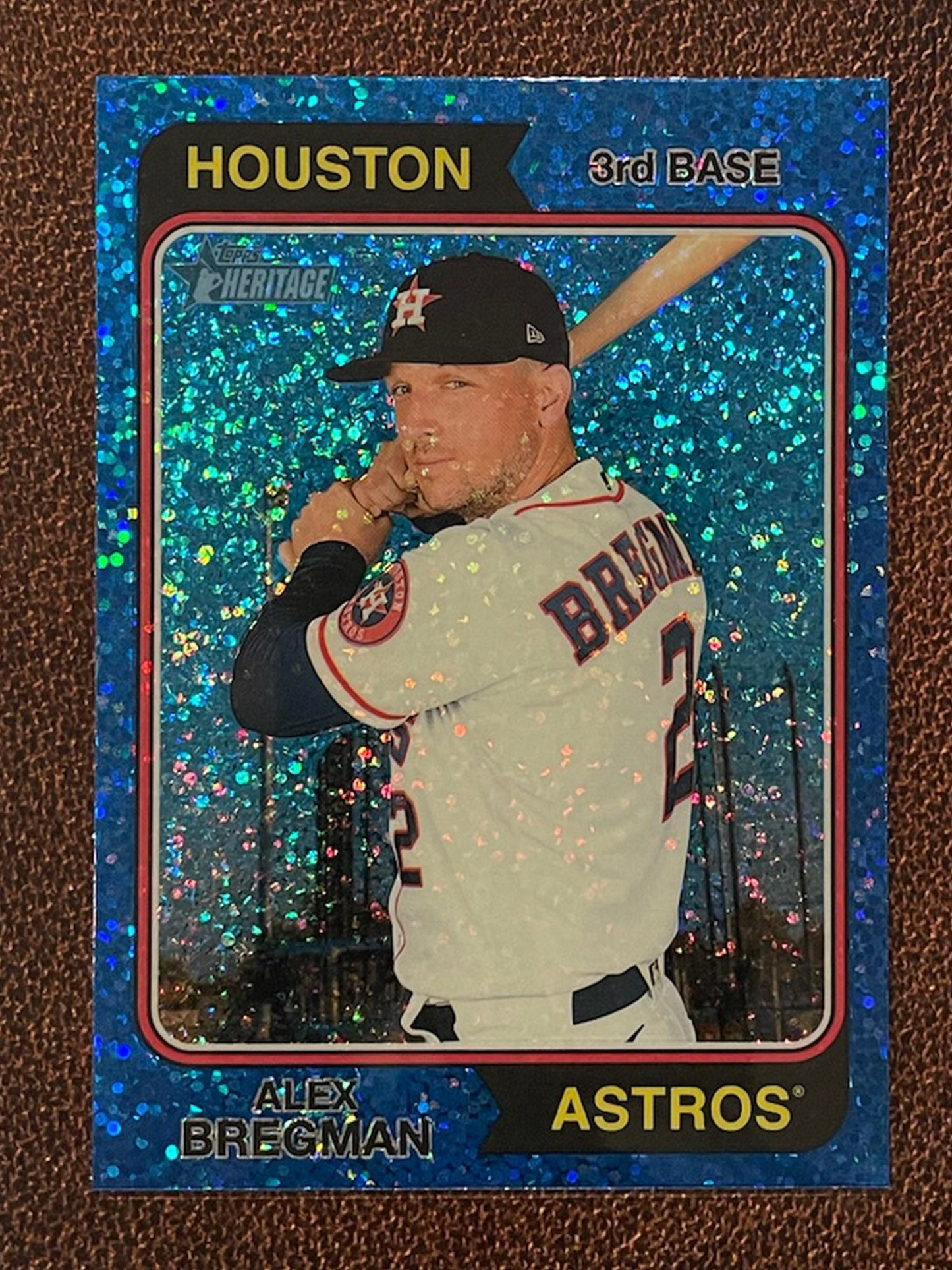 Alex Bregman - 2023 Topps Heritage - Blue Sparkle Parallel - Astros