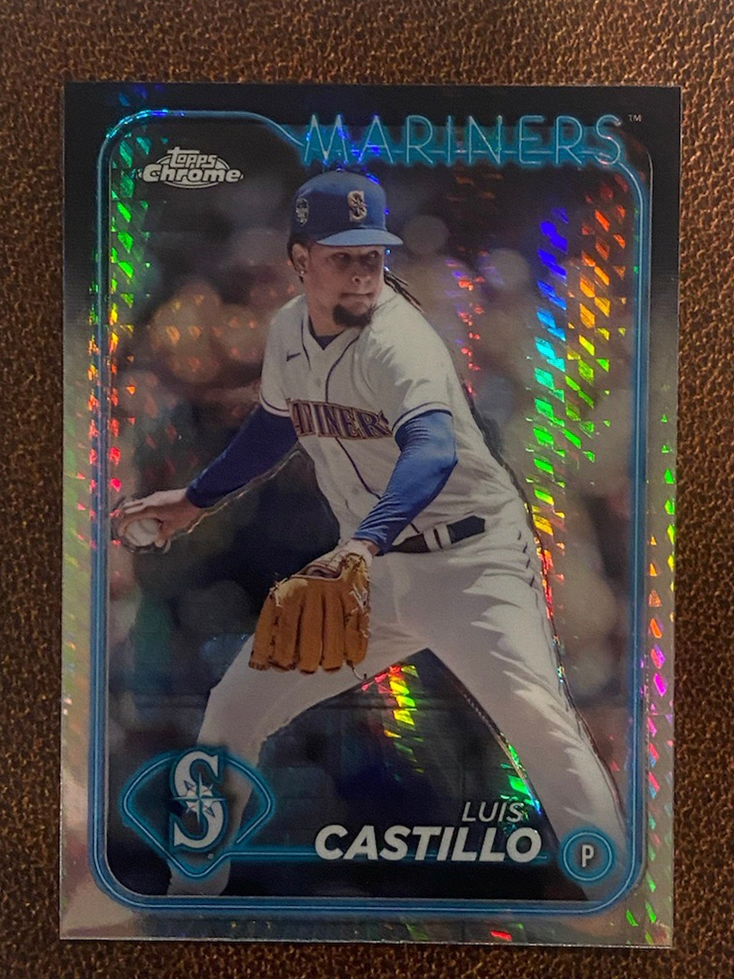 Luis Castillo - 2024 Topps Chrome - Prism Refractor - Mariners