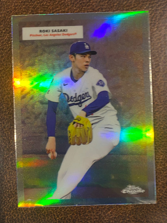 Roki Sasaki/Yoshinobu Yamamoto - 2025 Topps Chrome Platinum - 1955 Topps Doubleheaders - Dodgers