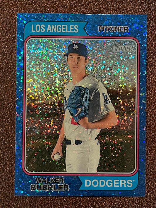 Walker Buehler - 2023 Topps Heritage - Blue Sparkle Parallel - Dodgers
