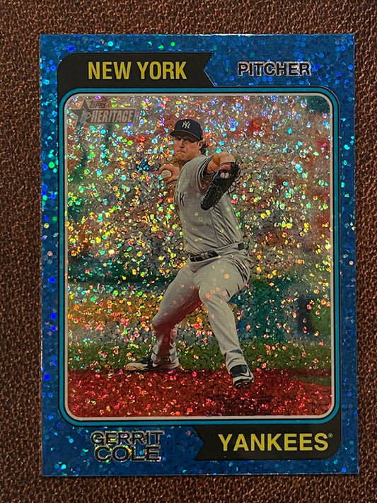 Gerrit Cole - 2023 Topps Heritage - Blue Sparkle Parallel - Yankees