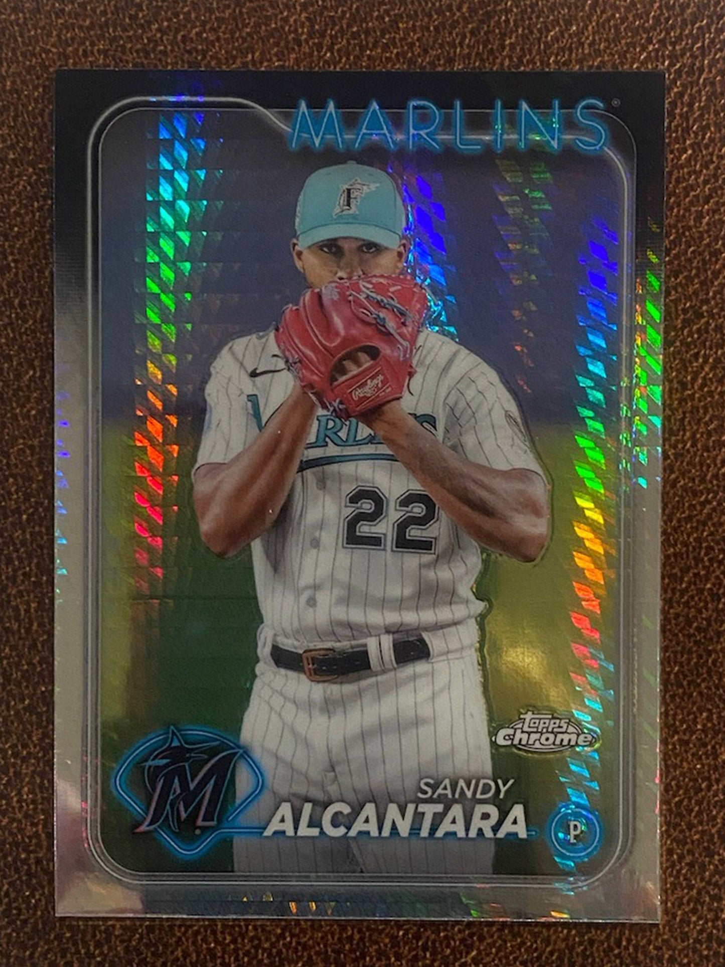 Sandy Alcantara - 2024 Topps Chrome - Prism Refractor - Marlins