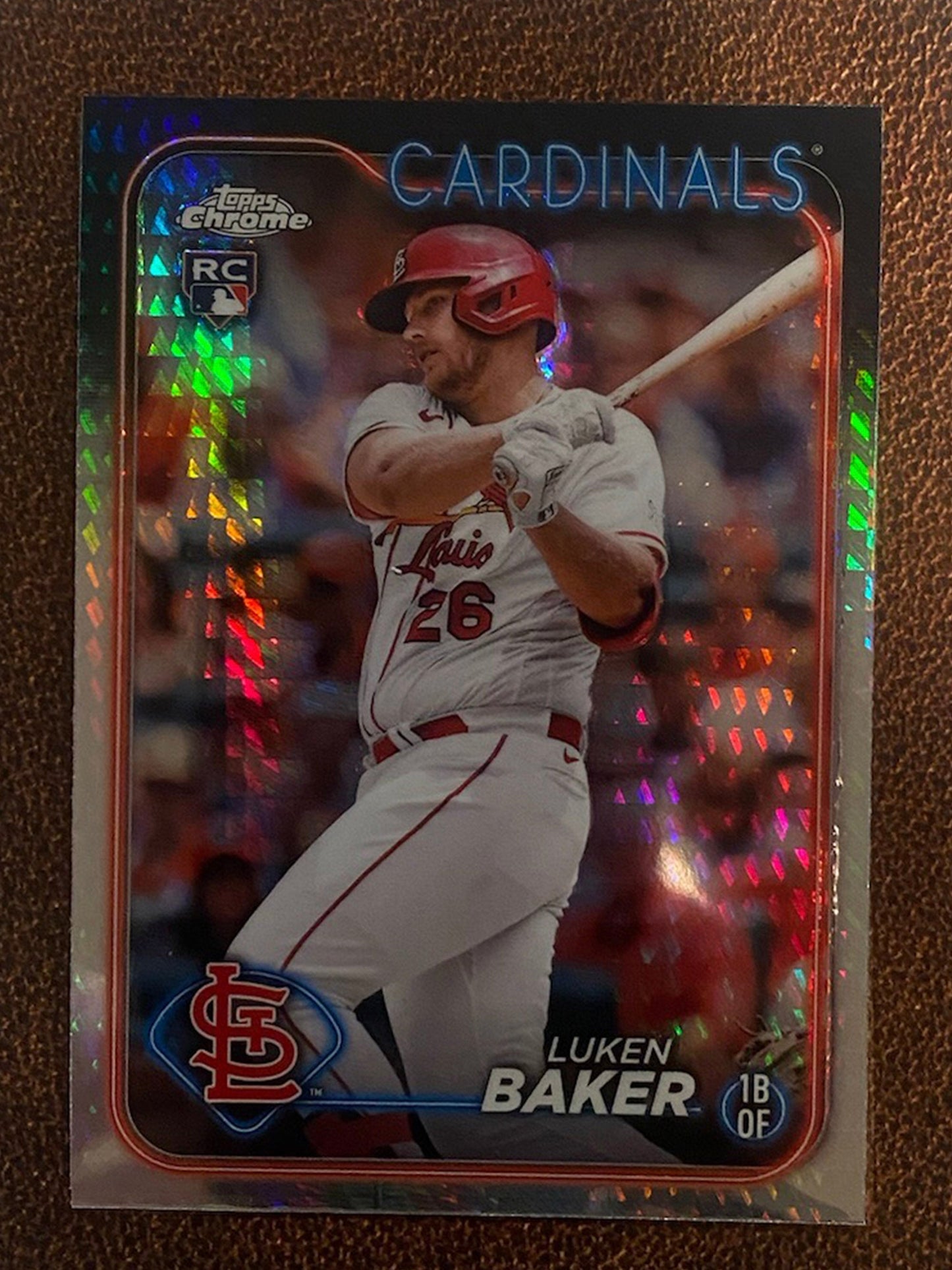 Luken Baker - 2024 Topps Chrome - Prism Refractor - Cardinals