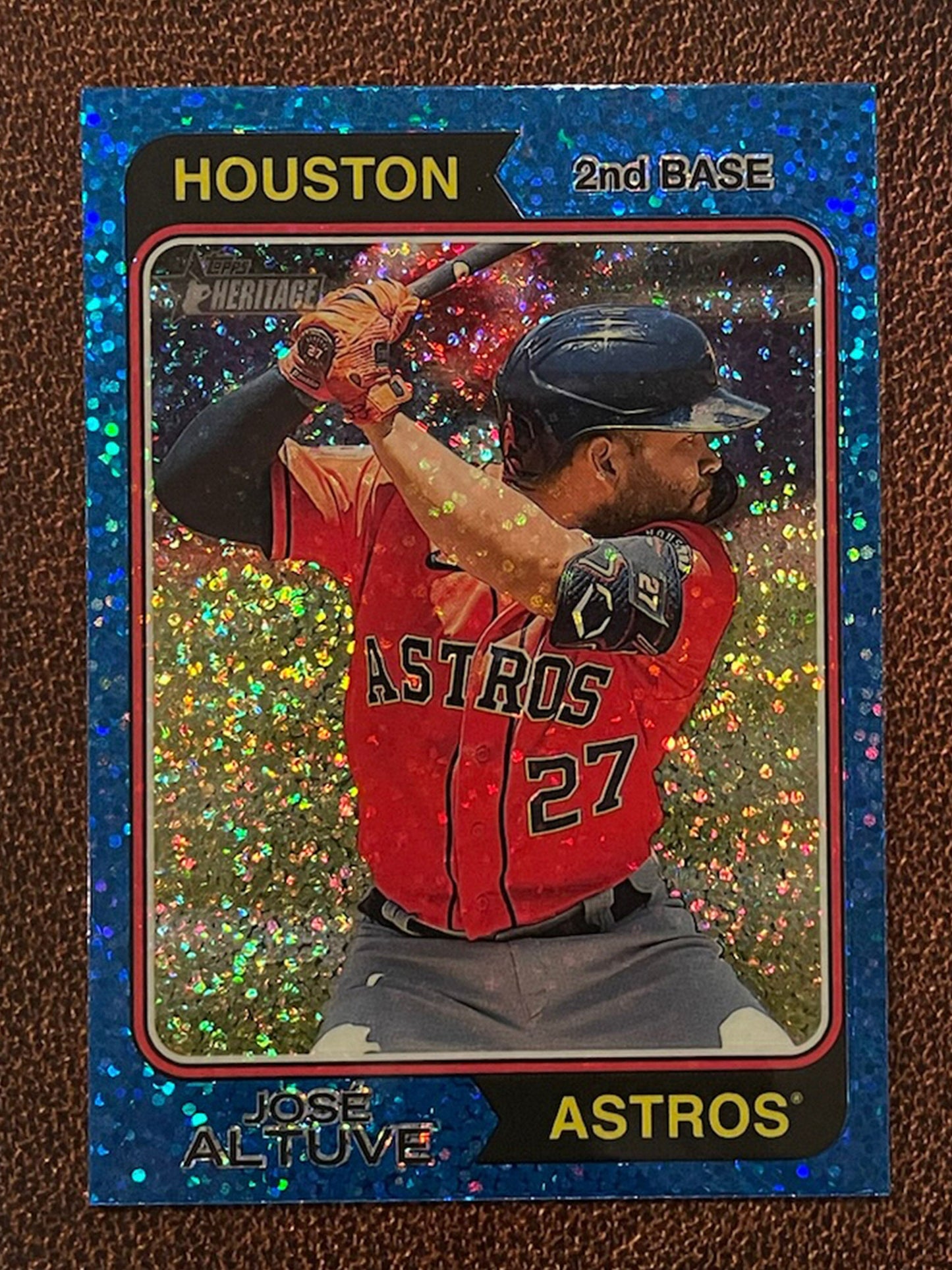 Jose Altuve - 2023 Topps Heritage - Blue Sparkle Parallel - Astros