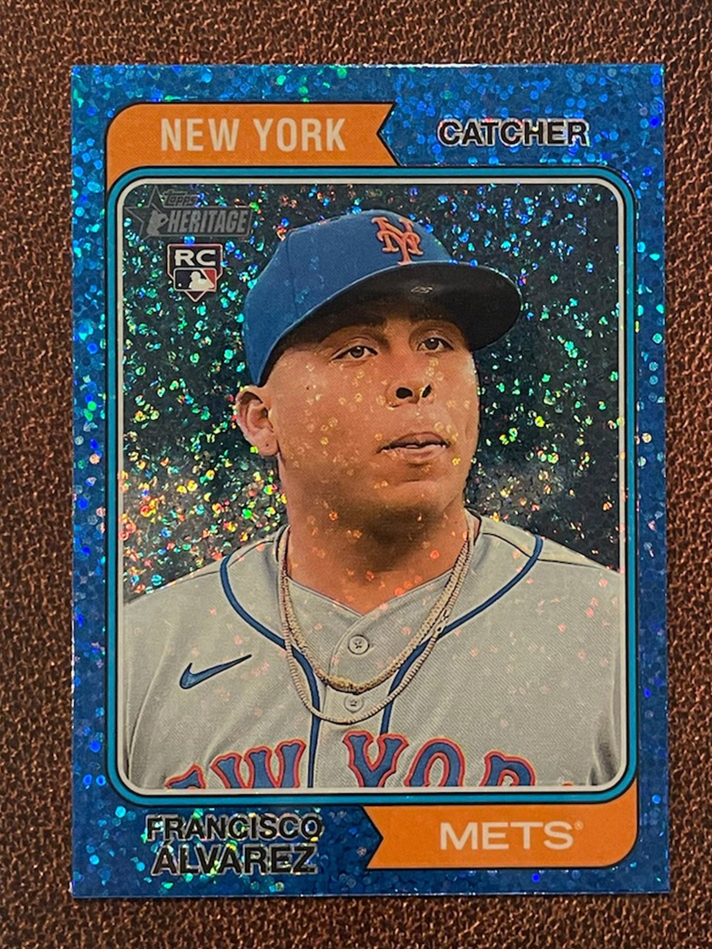 Francisco Álvarez - 2023 Topps Heritage - Blue Sparkle Parallel - Mets