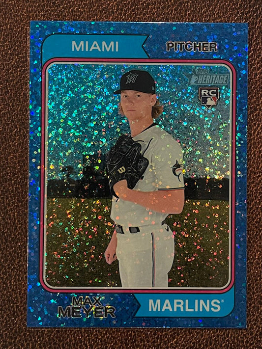 Max Meyer - 2023 Topps Heritage - Blue Sparkle Parallel - Marlins