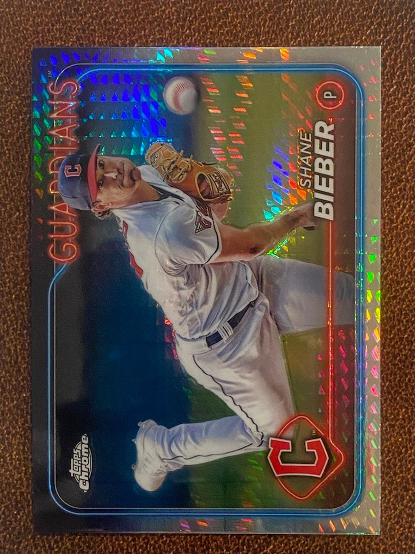 Shane Bieber - 2024 Topps Chrome - Prism Refractor - Guardians