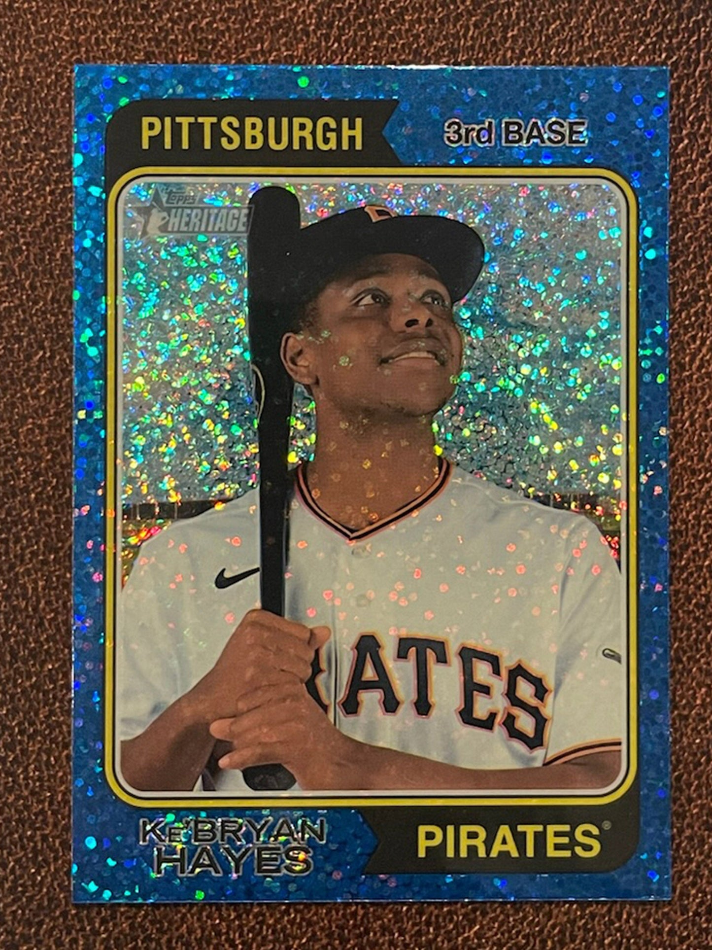 Ke'Bryan Hayes - 2023 Topps Heritage - Blue Sparkle Parallel - Pirates