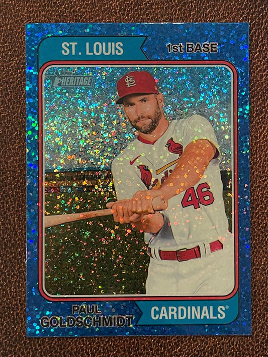 Paul Goldschmidt - 2023 Topps Heritage - Blue Sparkle Parallel - Cardinals