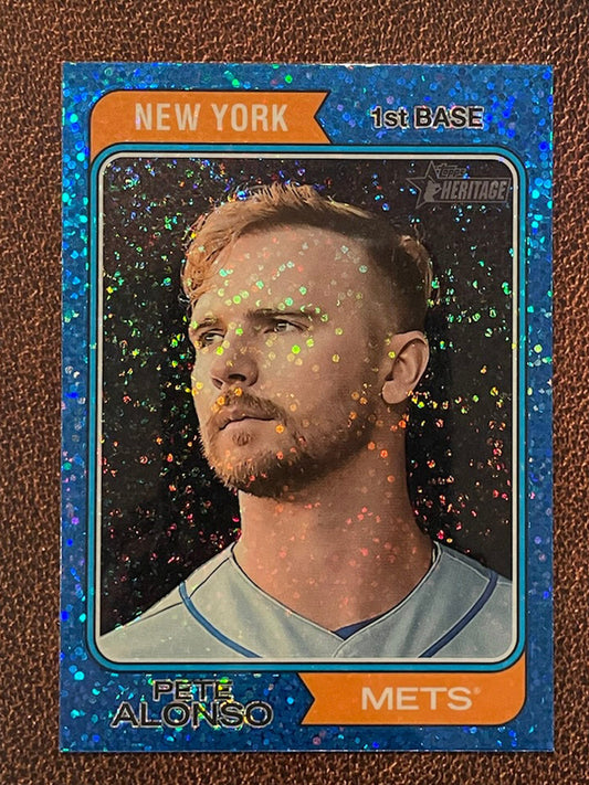 Pete Alonso - 2023 Topps Heritage - Blue Sparkle Parallel - Mets