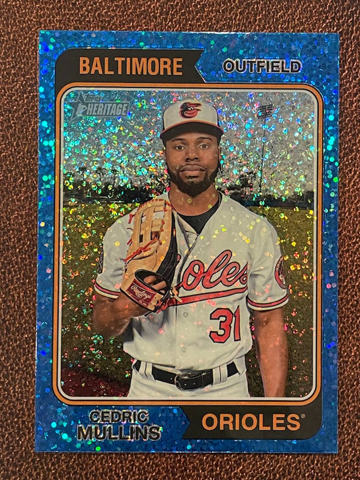 Cedric Mullins - 2023 Topps Heritage - Blue Sparkle Parallel - Orioles