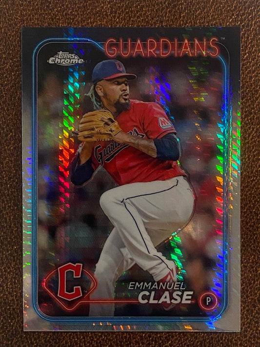 Emmanuel Clase - 2024 Topps Chrome - Prism Refractor - Guardians