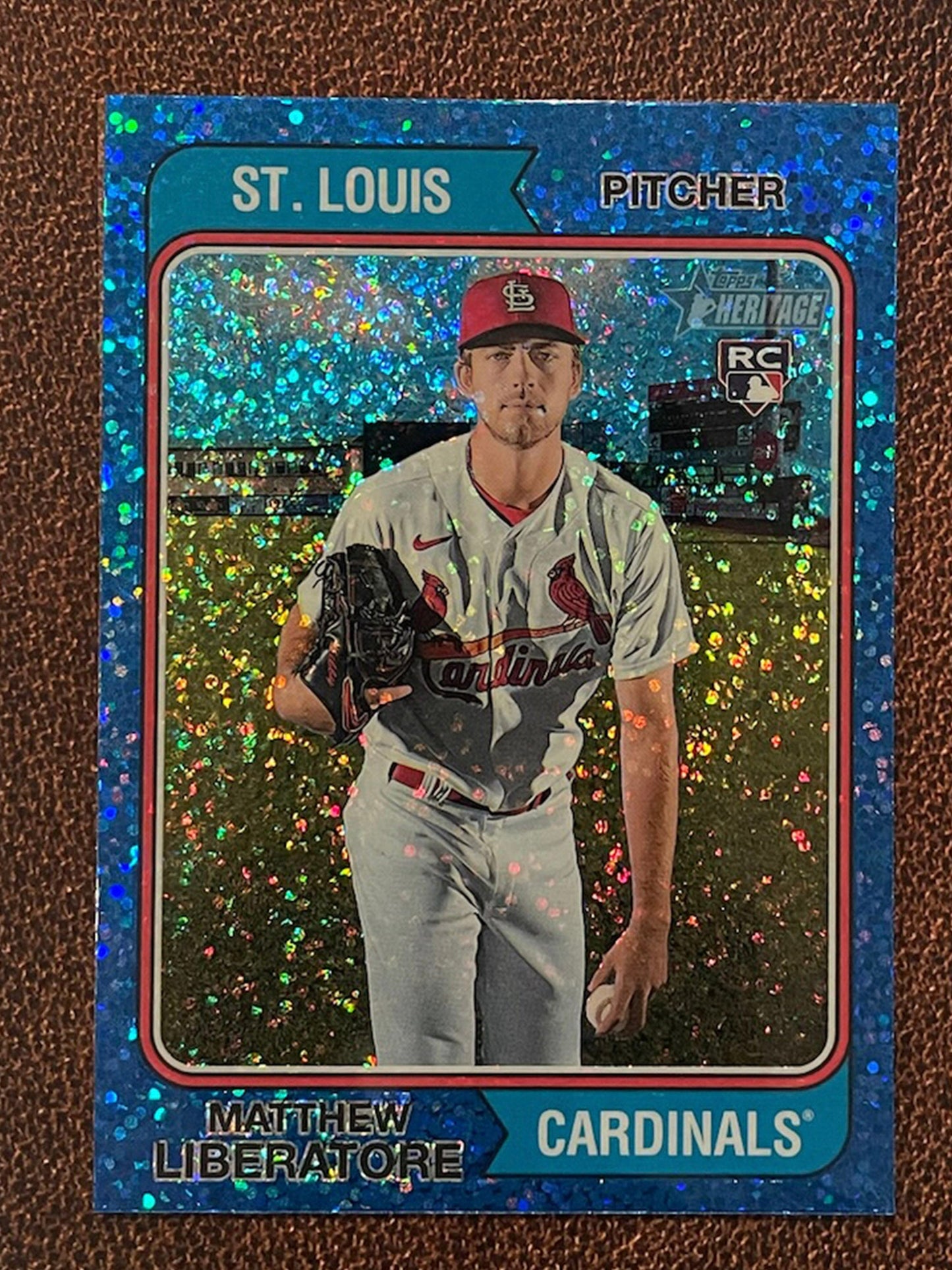 Matthew Liberatore - 2023 Topps Heritage - Blue Sparkle Parallel - Cardinals