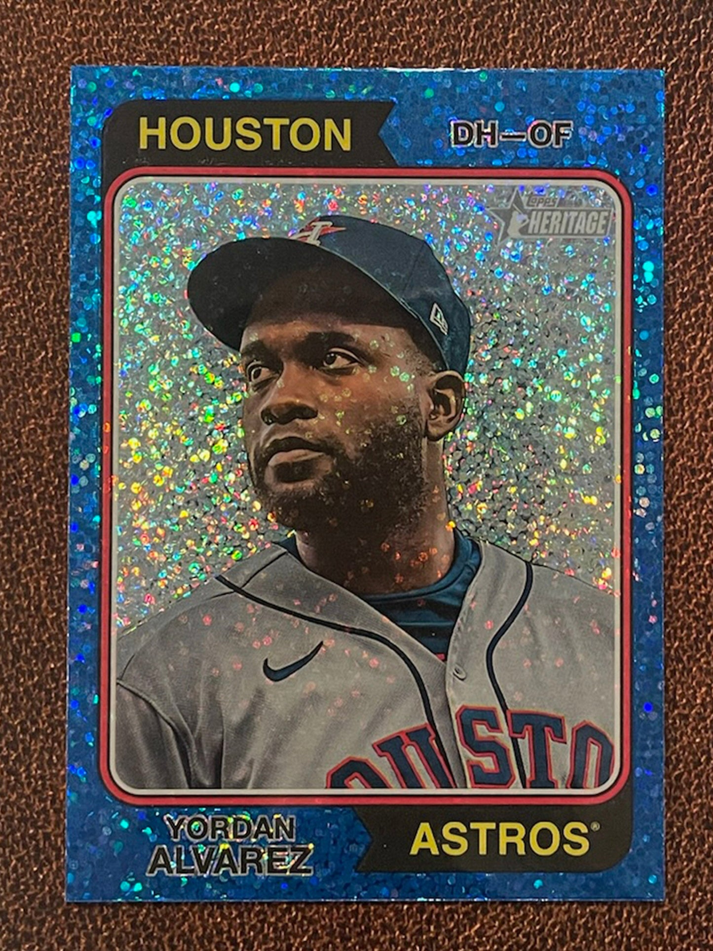 Yordan Alvarez - 2023 Topps Heritage - Blue Sparkle Parallel - Astros