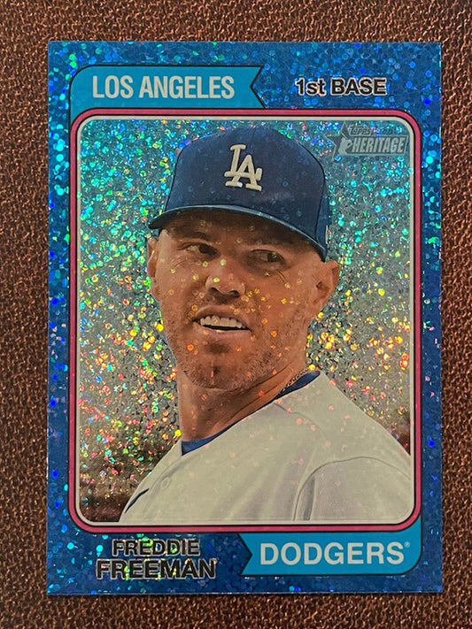 Freddie Freeman - 2023 Topps Heritage - Blue Sparkle Parallel - Dodgers