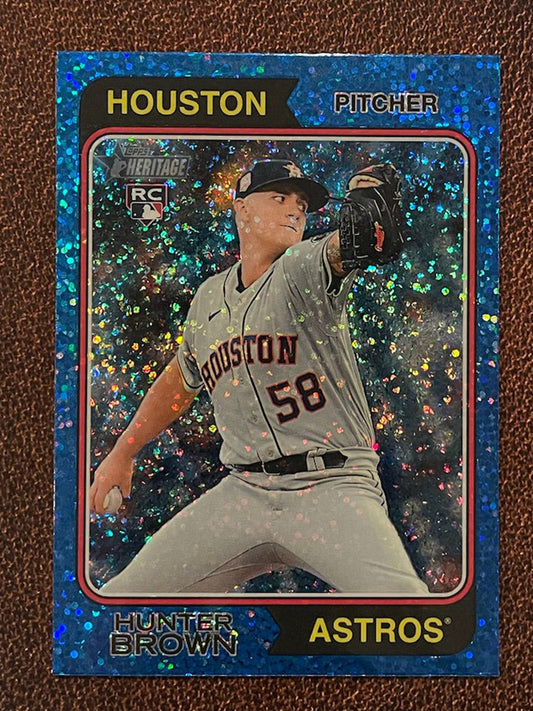 Hunter Brown - 2023 Topps Heritage - Blue Sparkle Parallel - Astros