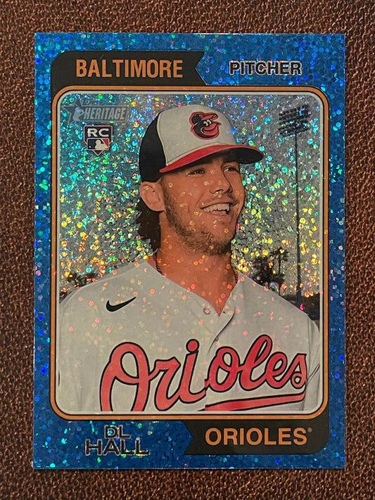 DL Hall - 2023 Topps Heritage - Blue Sparkle Parallel - Orioles