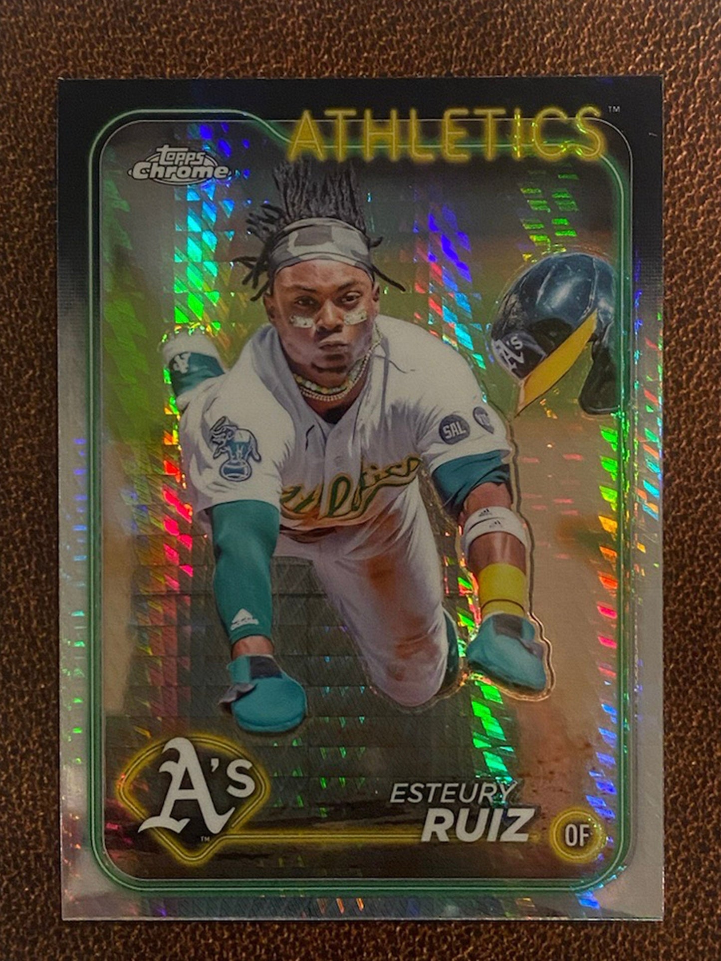 Esteury Ruiz - 2024 Topps Chrome - Prism Refractor - Athletics