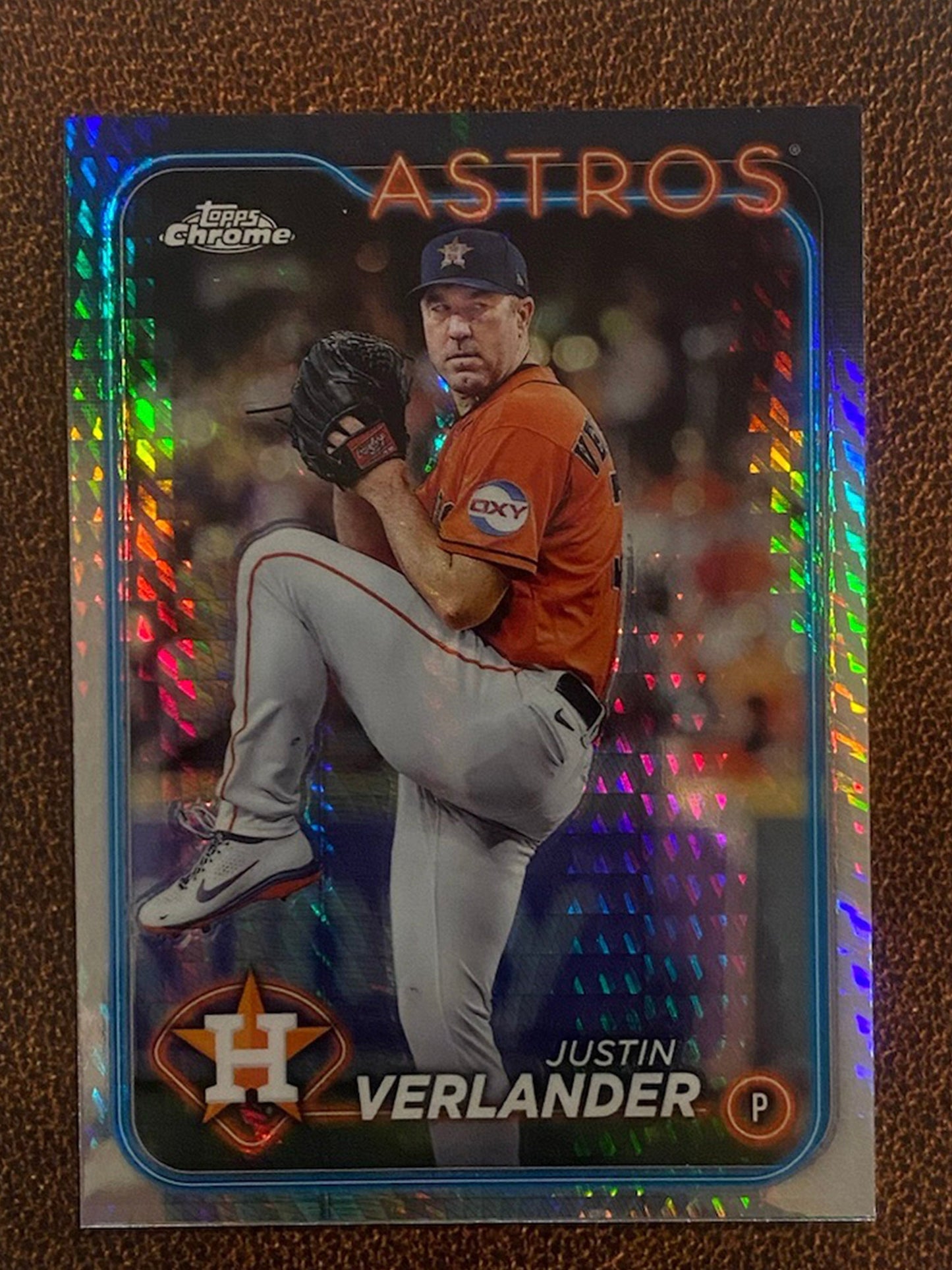 Justin Verlander - 2024 Topps Chrome - Prism Refractor - Astros