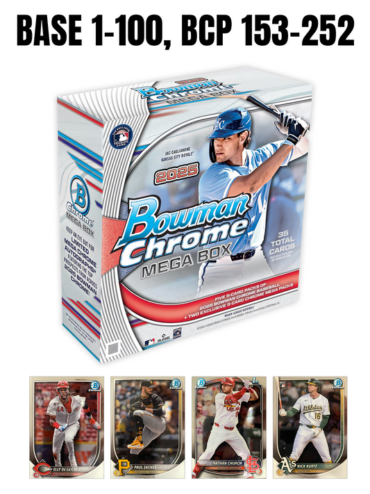 2025 Bowman Chrome Base #1-100, BCP153-252